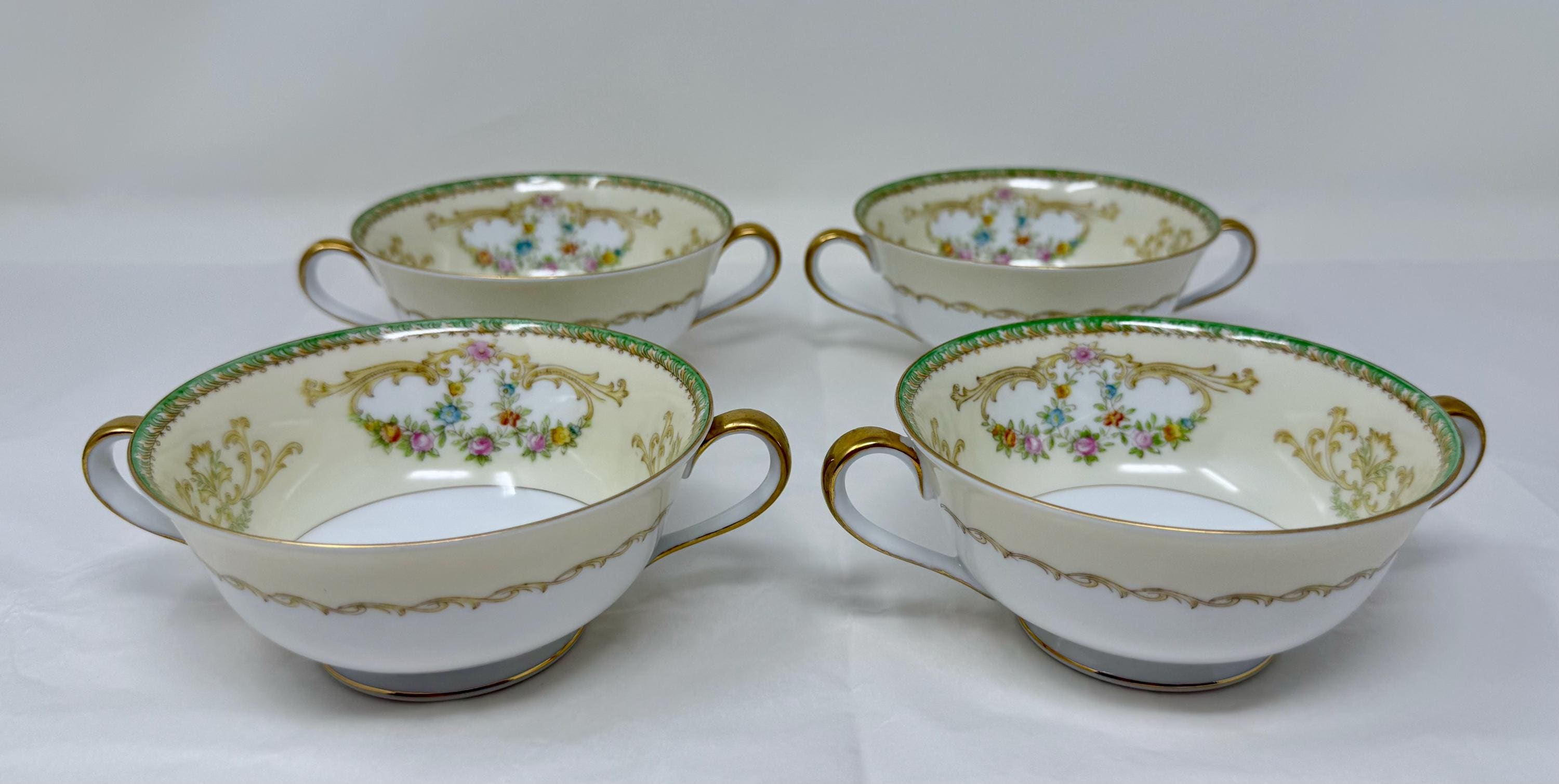 Vintage Noritake Double Handled Soup Bowls – M-in-wreath Japan