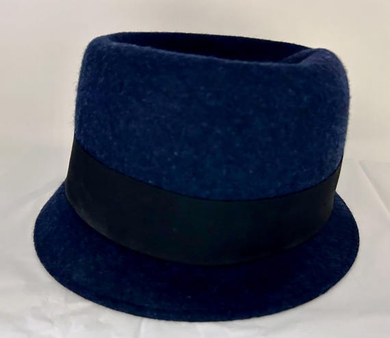 Brixton Convertabrim Fedora Hat – Navy Blue Wool Felt – Size  display picture 1