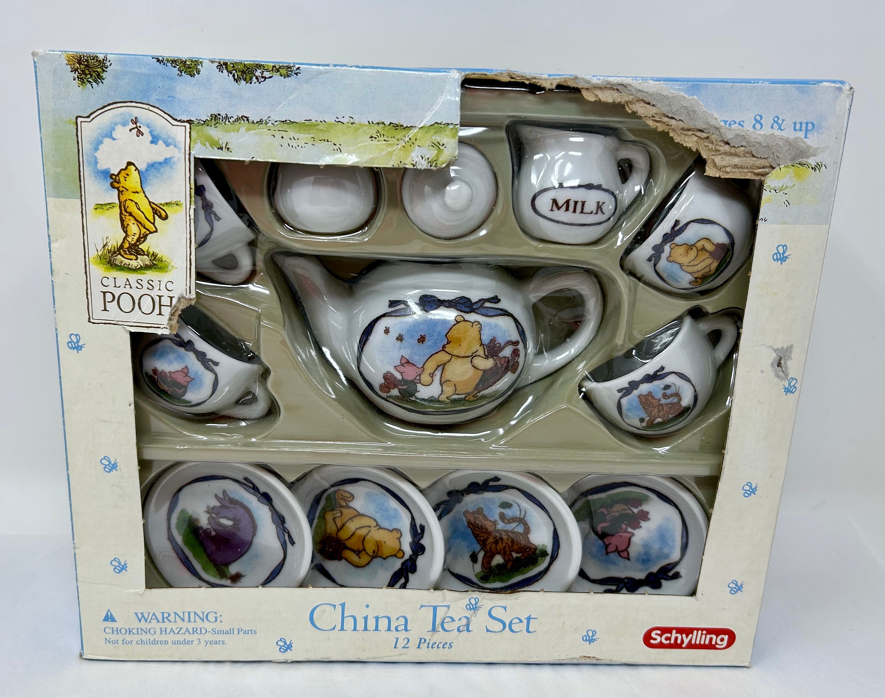 Disney - classic pooh china tea set クラシックプーティーセット Vintage Classic Pooh China Tea Set Schylling 12-pieces
