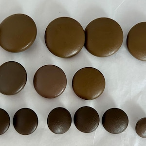 17 vintage taupe brown leather smooth buttons