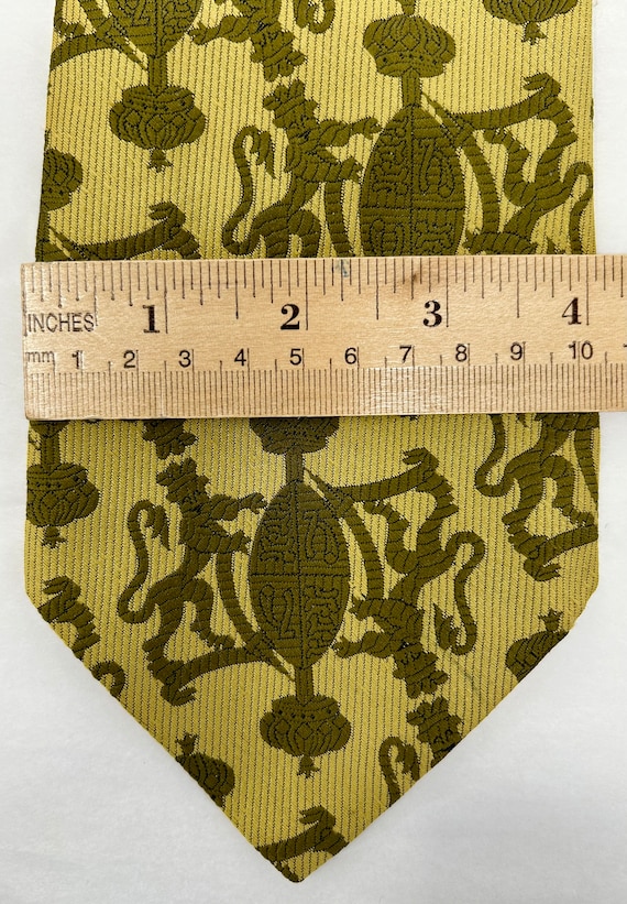 vintage Saks 5th Avenue necktie tie olive green c… - image 3