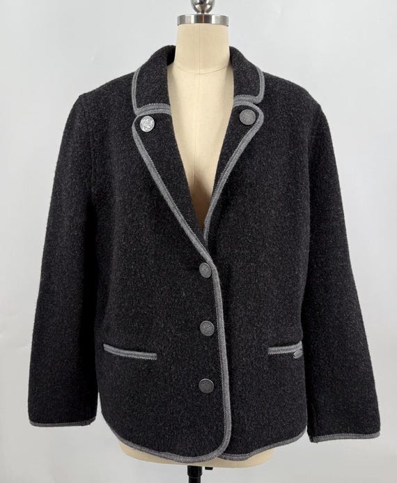 Vintage Giesswein Austrian Boiled Wool Jacket | Gray Tyrolean