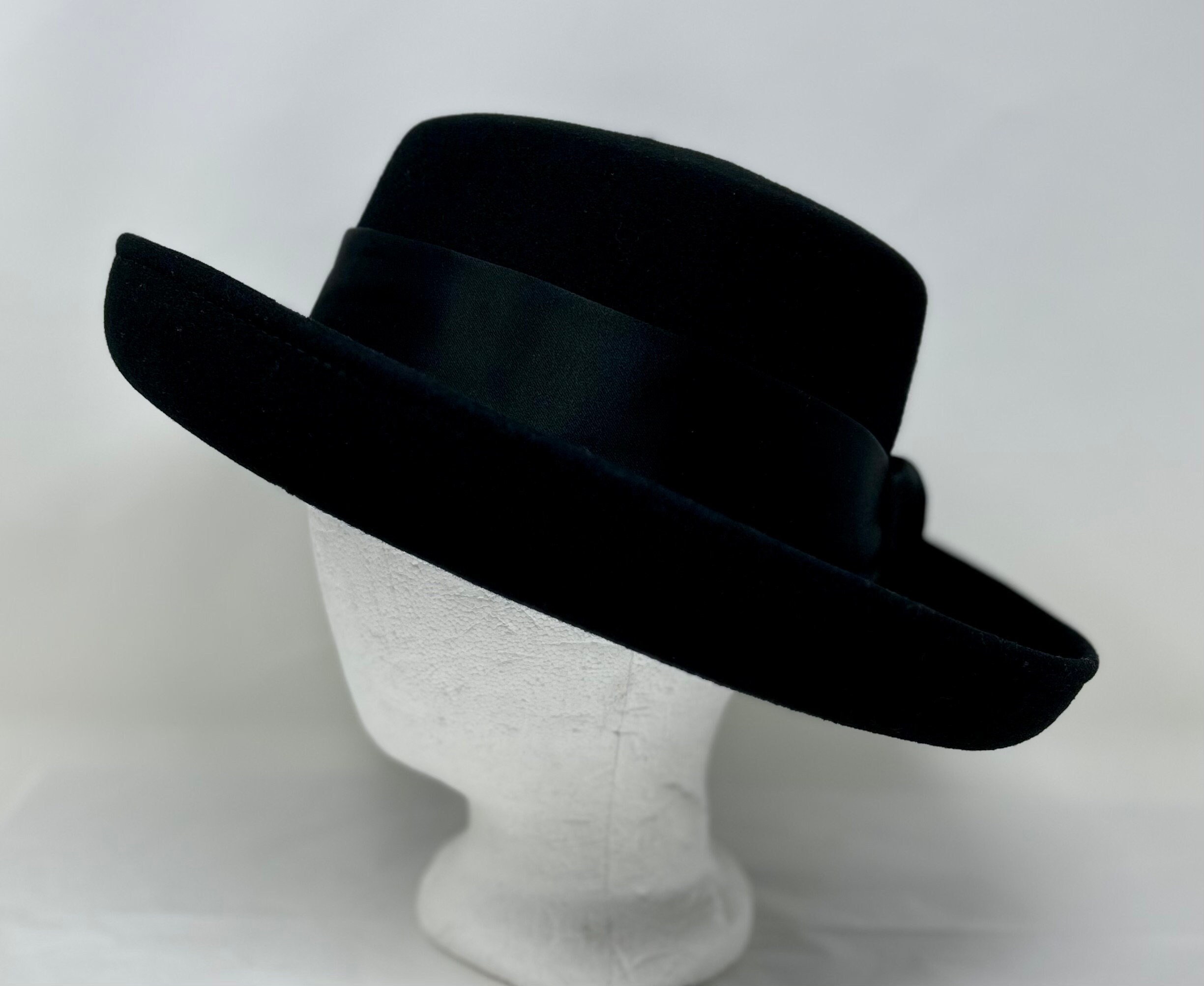 Vintage Bollman Wool Felt Black Ann Taylor Pelt #5923 Hat  display picture 2