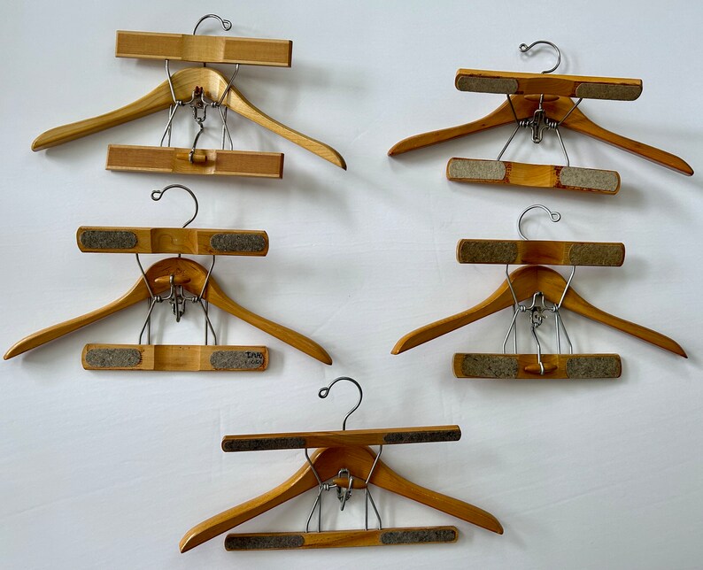 Set of 5 Vintage Setwell Suit Hangers Wood Wooden Etsy