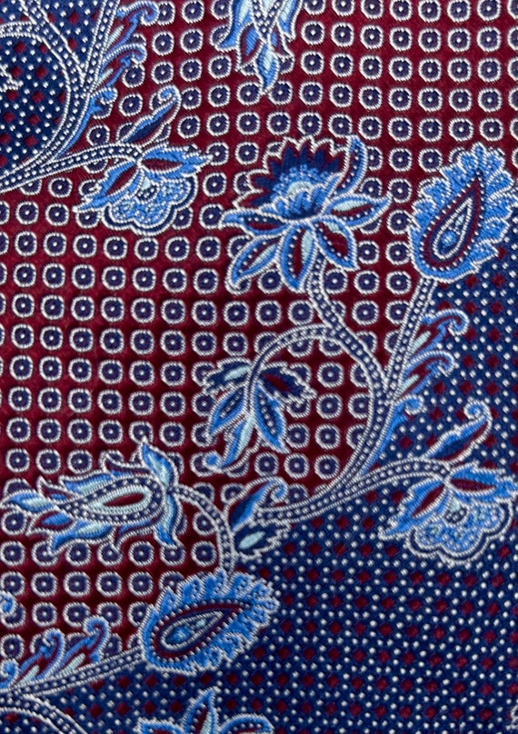 Nordstrom brocade tie necktie blue red floral