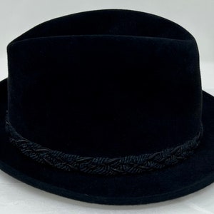 vintage Dobbs bowler fur felt velvet black hat 7 1/4 fedora