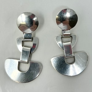 Taxco Mexico sterling silver drop dangle earrings