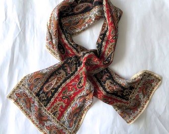 小物 paisley pattern long stole Paisley and Stripe Pattern Multicolor Silk Stole - General