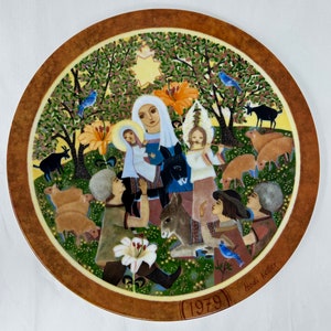 vintage &quot;Die Anbetung&quot; Hidi Keller 1979 plate Bavaria Adoration madonna and child Mary