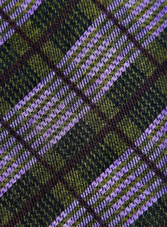 Etro Milano wool cashmere silk tie necktie plaid g