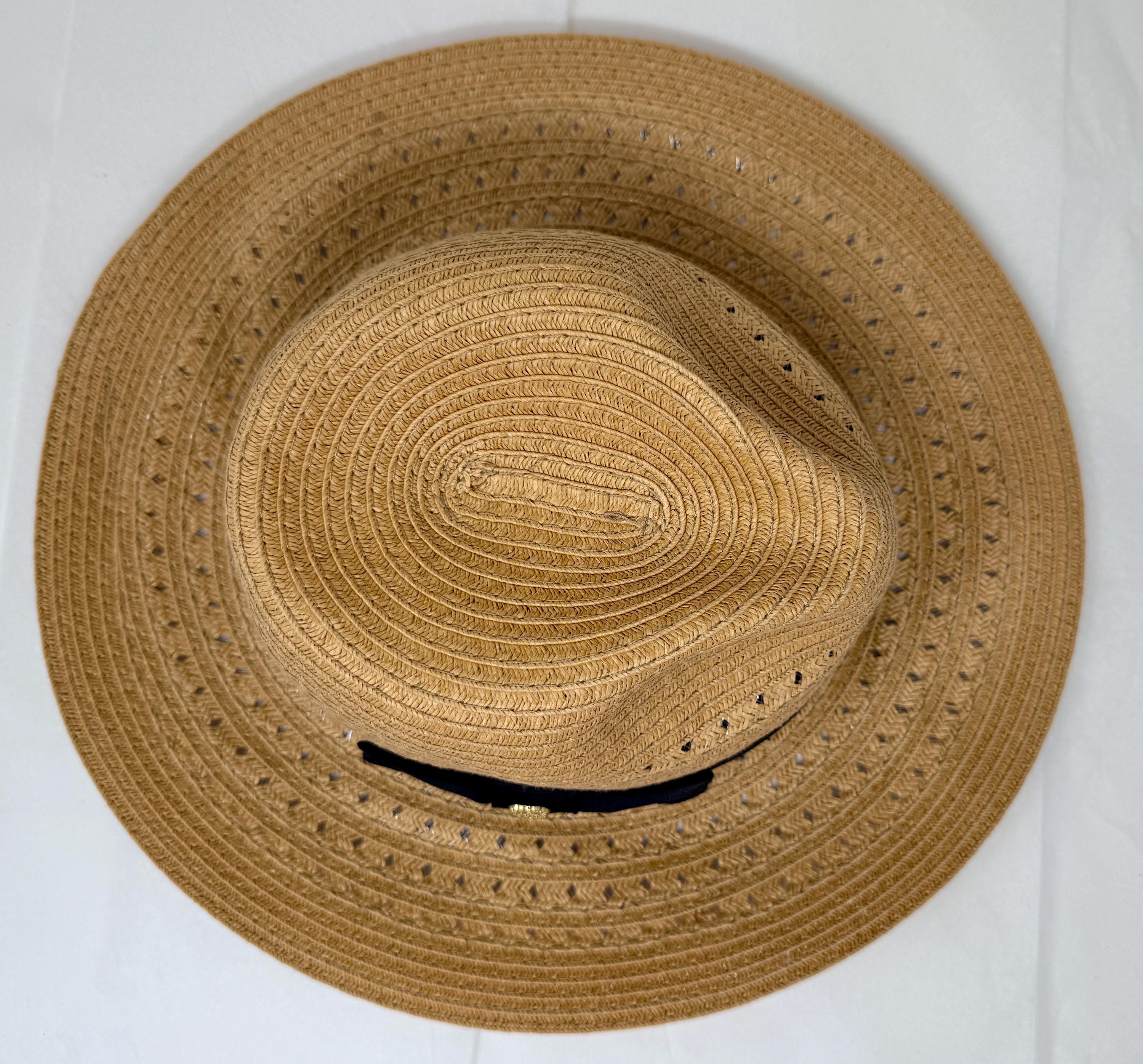 Vince Camuto Paper Straw Fedora Sun Hat – Grosgrain Ribbon 