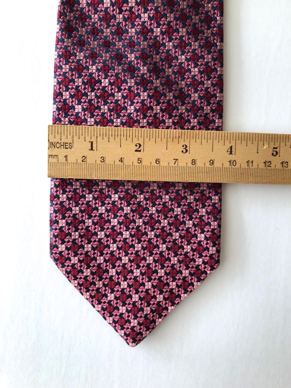 Ermenegoldo Zegna tie necktie brocade pink red si… - image 8