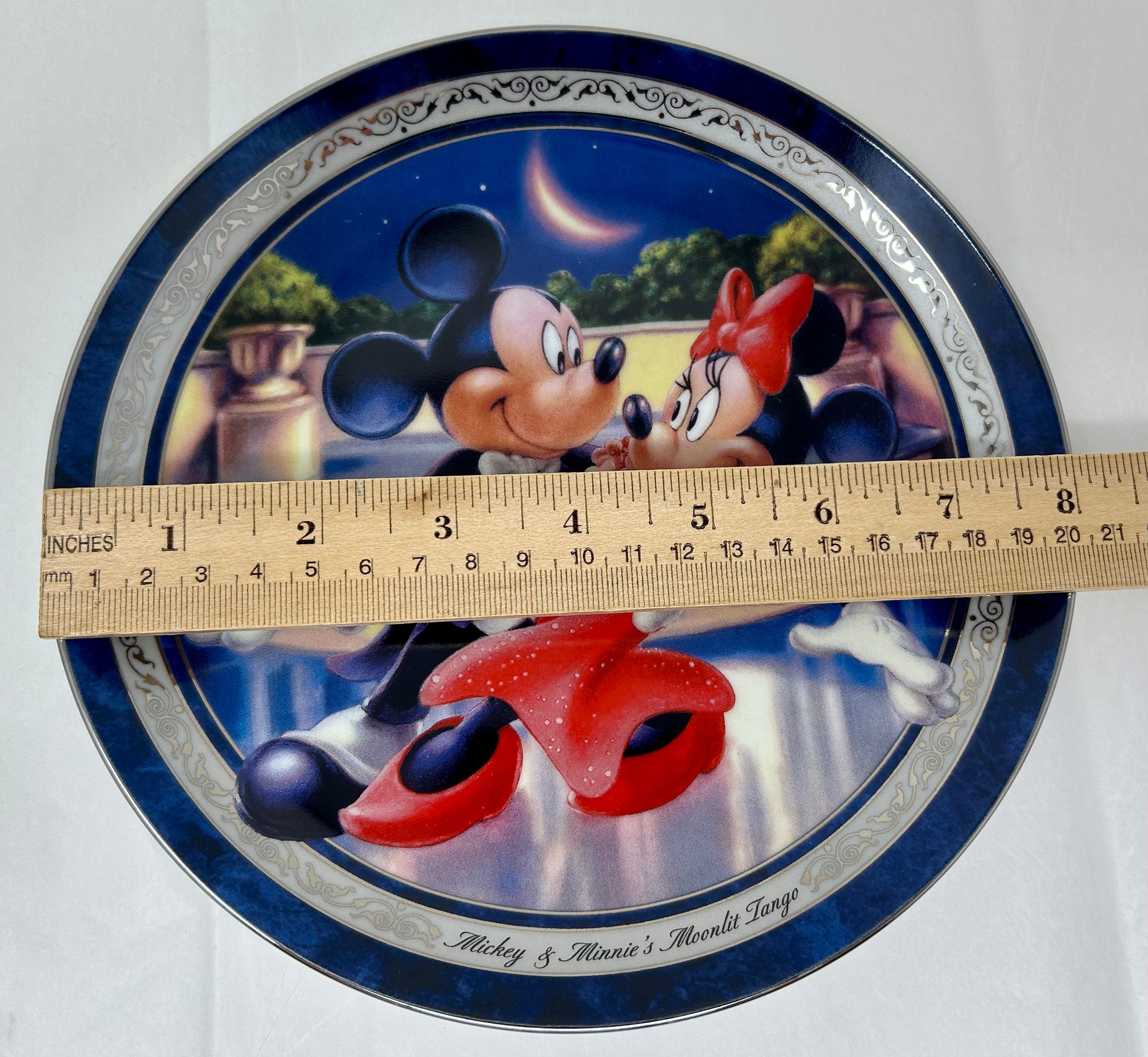 Vintage Moonlit Tango Mickey and Minnie Romantic Moments Plate