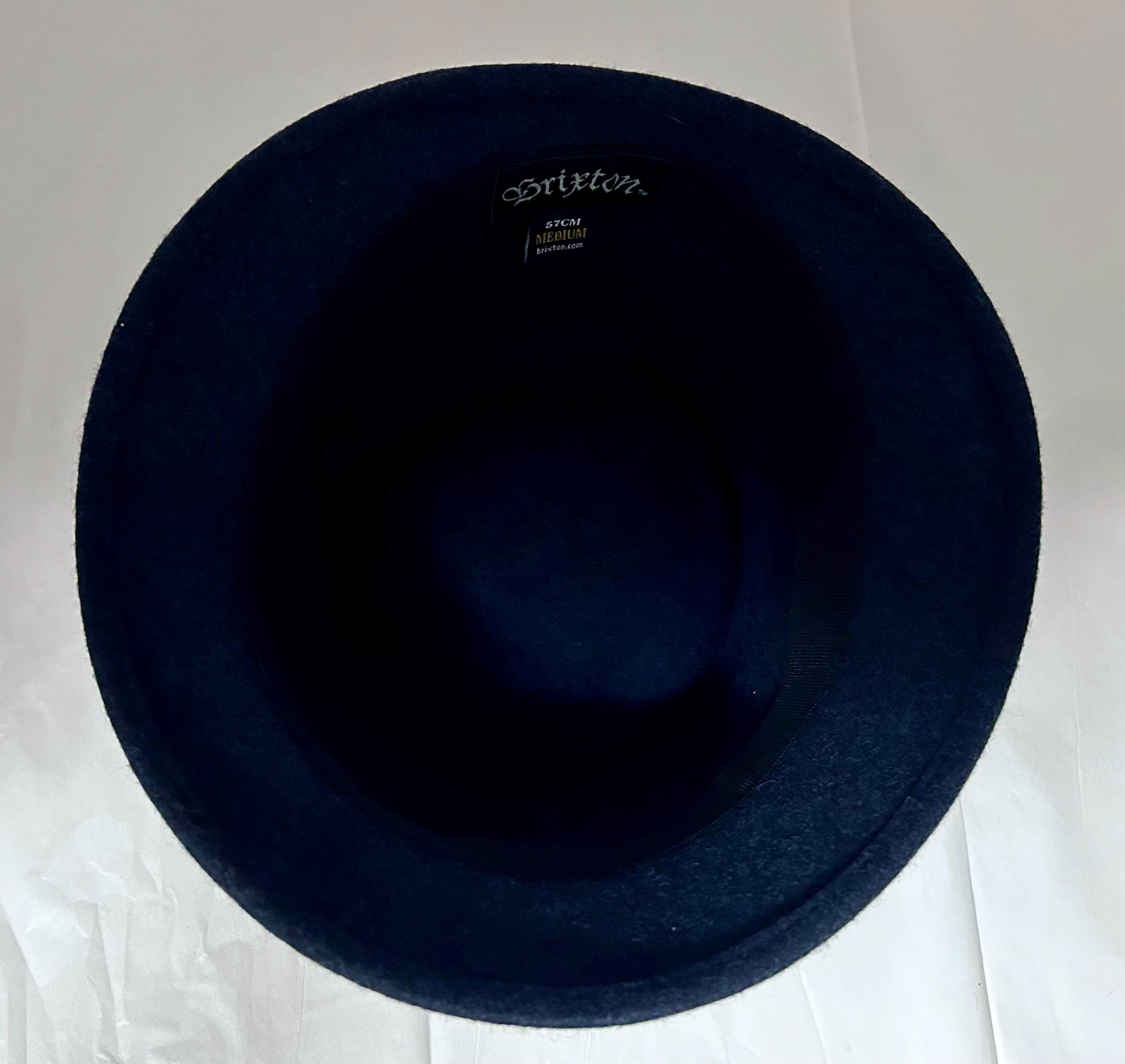 Brixton Convertabrim Fedora Hat – Navy Blue Wool Felt – Size  display picture 1
