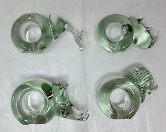 Set of 5 Ngwenya Glass Animal Figurines From Swaziland With