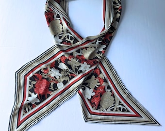 vintage scarf neck headband orange brown tan hair scarf sash
