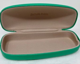 Emilio Pucci hardcase bril bril groen leer