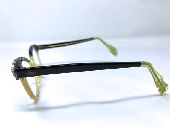 vintage 40's glasses eyeglasses cat eye yellow ce… - image 9