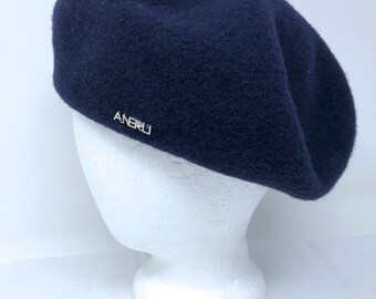 COS Blue Heathered Wool Ribbed Cap Hat Beanie Knit Men