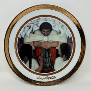 Diego Rivera Porcelana Rosenthal &quot;Dia de la Flor&quot; wall plate
