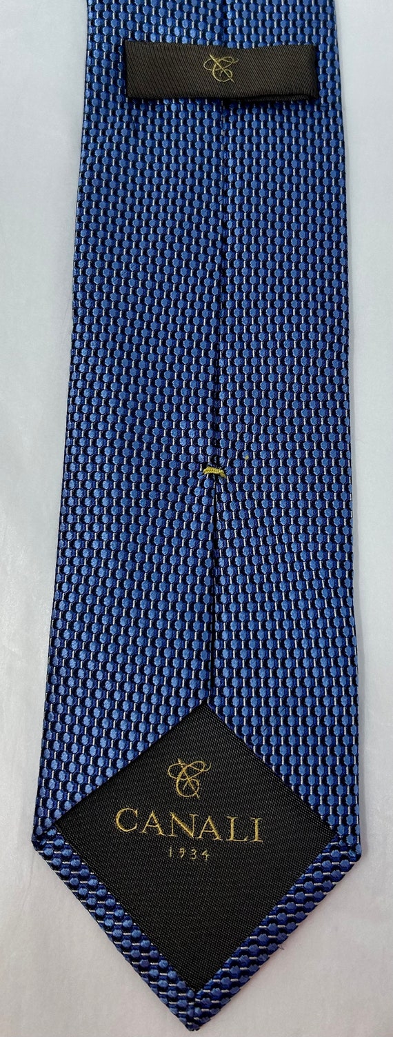 Canali 1934 woven silk tie blue necktie tie navy - image 4