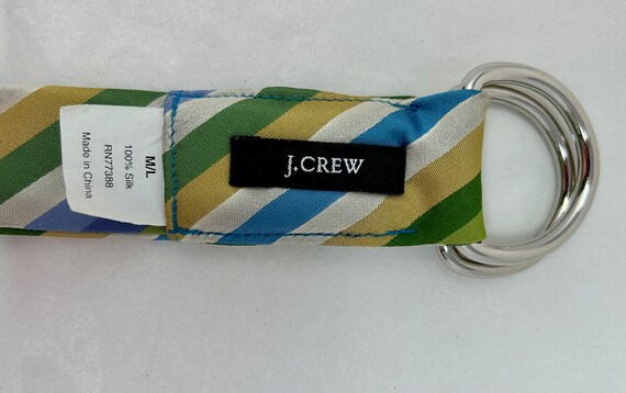 Vintage J.crew Silk Ribbon Belt – Striped Green Blue Purple  display picture 3