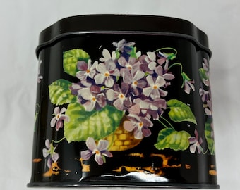 vintage Huntley & Palmers biscuits tin London England floral hydrangea flowers