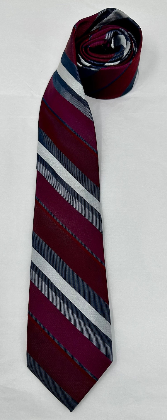 vintage Calibrate stripe tie necktie 100% silk pi… - image 2