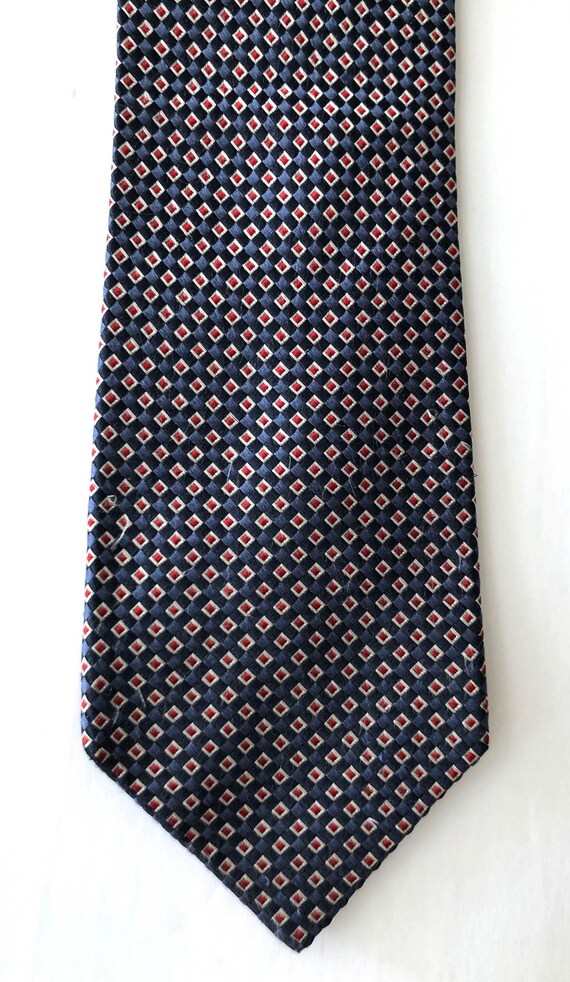 Daniel Crémeux silk brocade tie blue red silk nec… - image 1