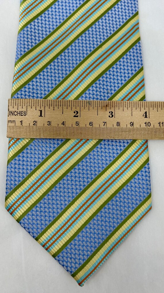 Dolce Gabbana wide tie necktie light blue yellow … - image 3