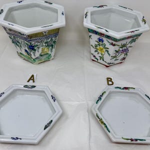 Jardinière de bonsaï vintage en porcelaine de style chinois, cache-pot hexagonal, choisissez A ou B