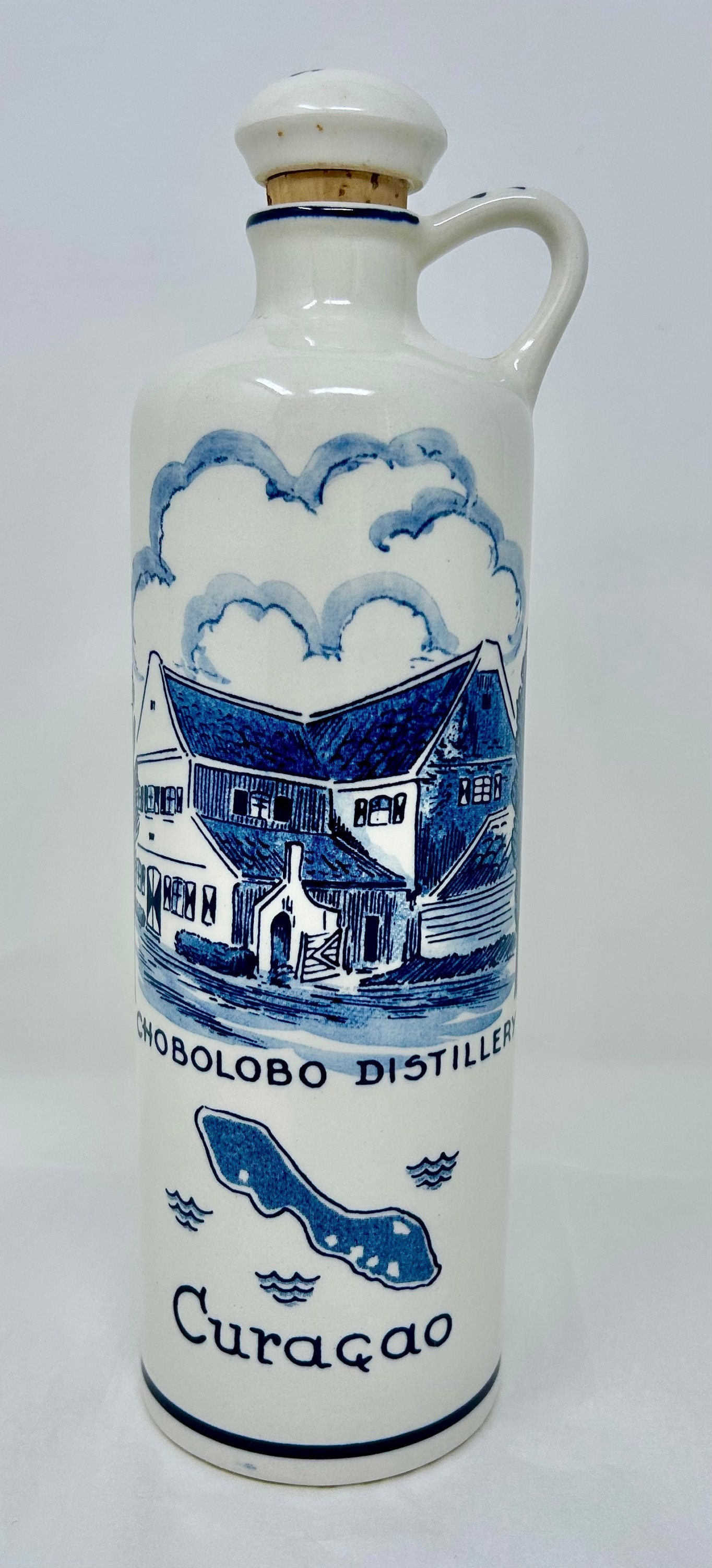 Blue Delft Holland Ceramic Bottle – Curacao Chobolobo Distillery