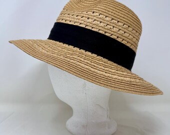 Vince Camuto Paper Straw Fedora Sun Hat – Grosgrain Ribbon  display picture 2