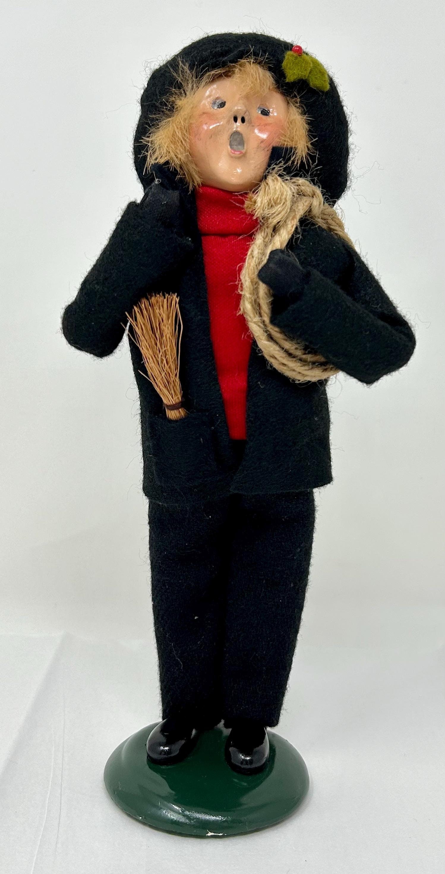 vintage 1994 The Carolers Byers' Choice poupée ramoneur balai seau écolier