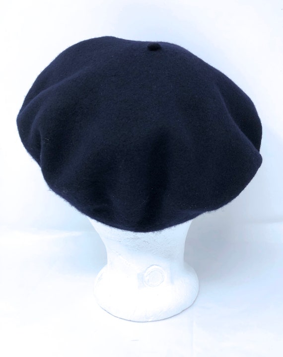 Super Basque beret navy wool hat 58 French - image 8