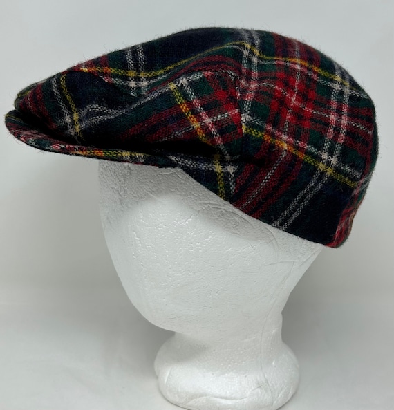 vintage Churchill wool plaid newsboy cap hat