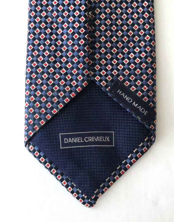 Daniel Crémeux silk brocade tie blue red silk nec… - image 5