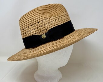 Vince Camuto Paper Straw Fedora Sun Hat – Grosgrain Ribbon  display picture 3