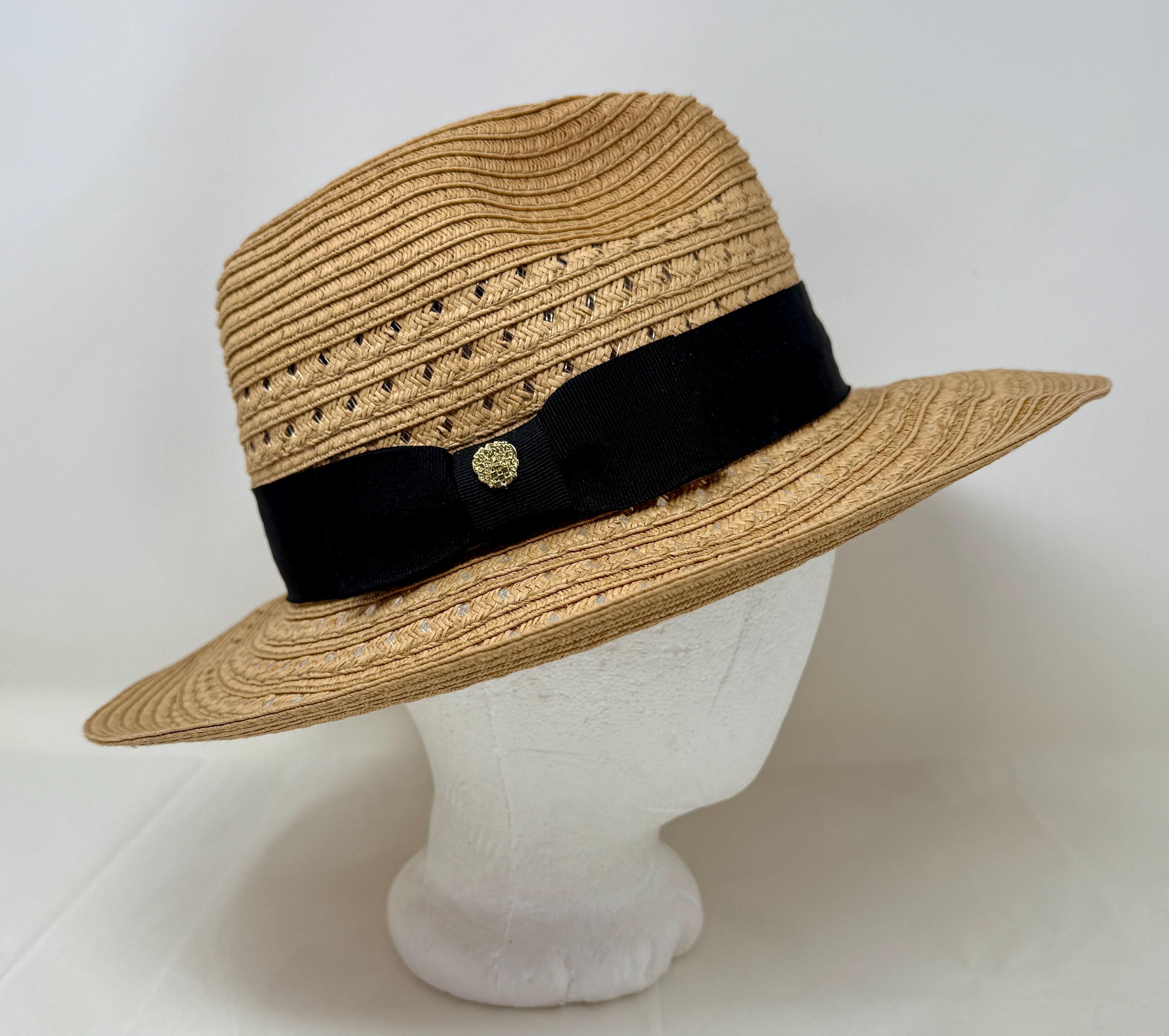 Vince Camuto Tan Straw Hat with Black Band Vince Camuto Tan straw Hat One size Adjustable Black Band w  main image 2