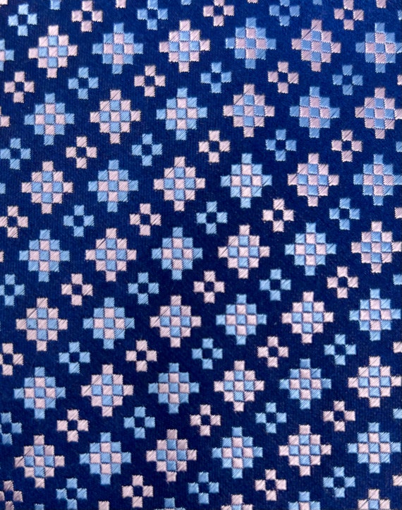 Ben Sherman silk brocade tie necktie blue pink