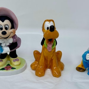 vintage Disney characters ornament figurines Mini Mouse Goofy Donald Duck holiday porcelain Hallmark
