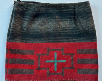 vintage Ralph Lauren blanket wool skirt M Western Indian resort