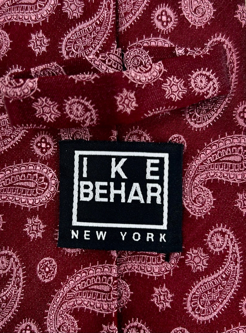 Ike Behar silk brocade tie necktie pink zdjęcie 4