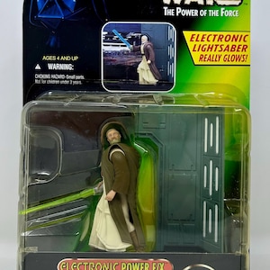 Vintage 1996 Kenner Star Wars Ben Obi-Wan Kenobi Electronic Power FX Action Figure MOC