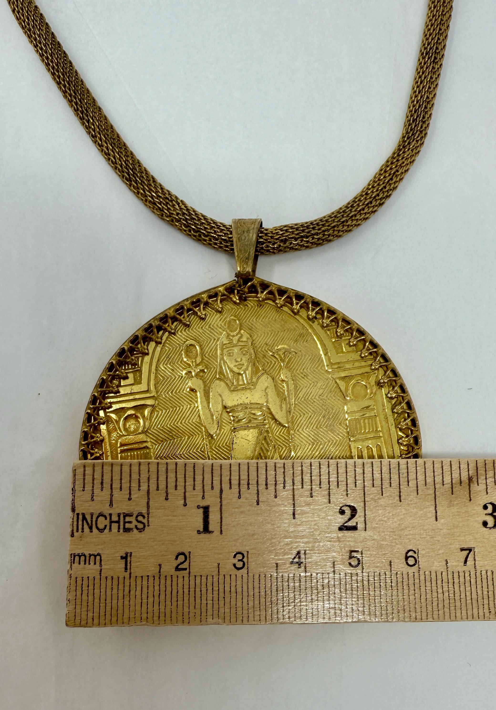 希少 MIRIAM HASKELL 60ー70s ロングネックレス 刻印 オペラ Vintage Miriam Haskell Egyptian Revival Necklace – Large Gold Tone