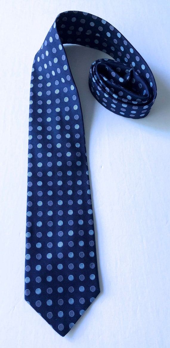 Paul Smith tie necktie 100% silk blue polka dot