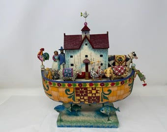 Jim Shore Noah’s Ark “And Noah Did All That The Lord Commanded Him” Fish Base Large Heartwood Creek Enesco