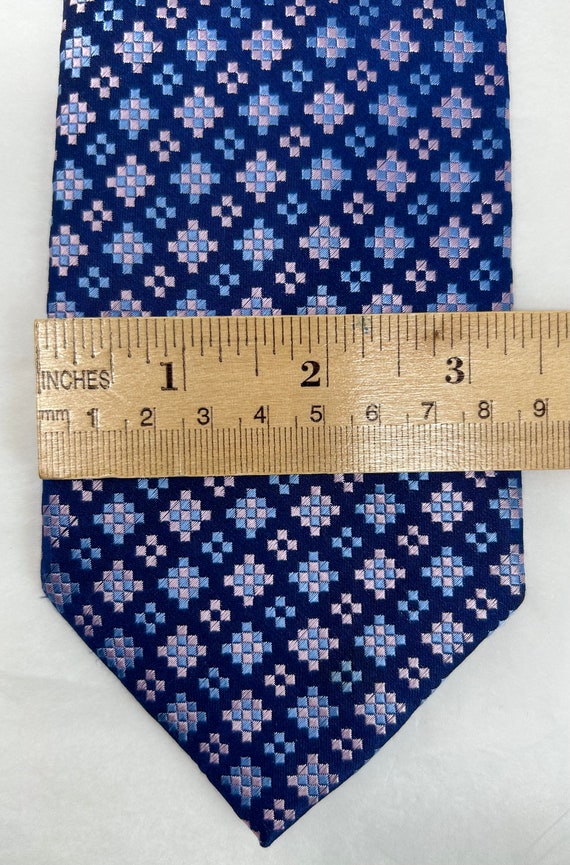 Ben Sherman silk brocade tie necktie blue pink - image 2