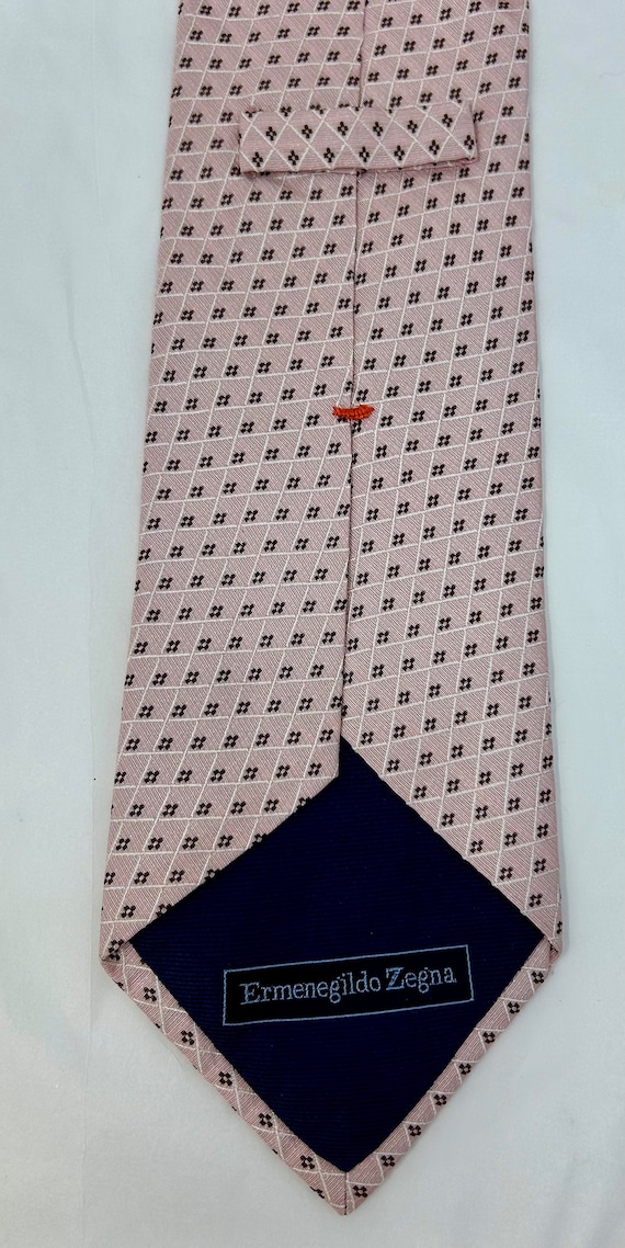 Ermenegildo Zegna silk tie necktie pale pink brocade View 3