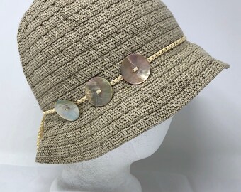 GREVI Firenze Italy Sun Straw HAT W/ LACE Floral Bow Veil - Etsy display picture 2